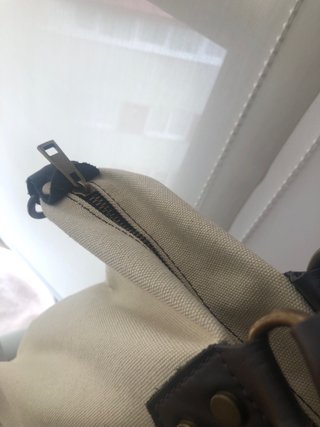 Bolso de lona beige grande