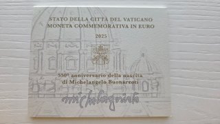 Cartera 2 euros Vaticano 2025 Michelangelo