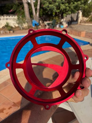 Tapa Embrague Abierta Ducati Roja