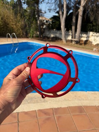 Tapa Embrague Abierta Ducati Roja