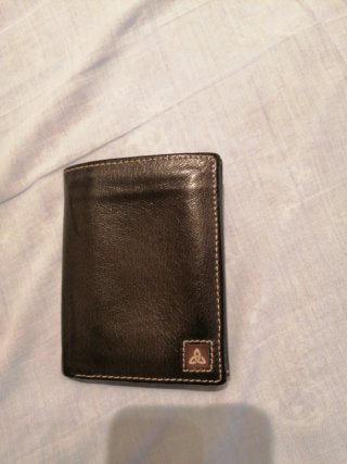 Cartera Billetera Cuero Negra y Marrón