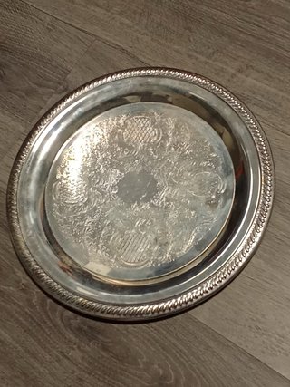 Juego de 6 Platos de Plata Decorados