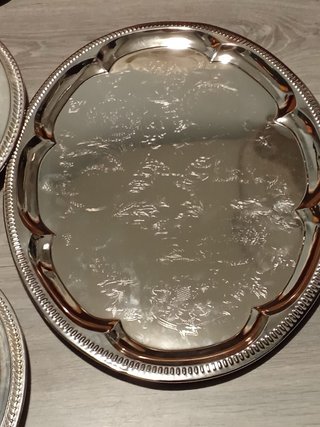 Juego de 6 Platos de Plata Decorados