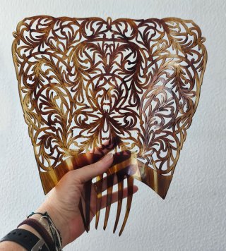 Peineta Mantilla Años 50-60 Marrón