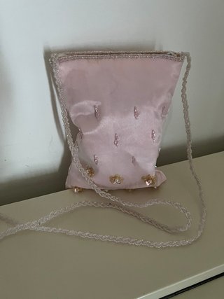 Piccola borsa gioiello rosa e oro