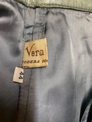 Gonna in vera pelle vissuta vintage anni 90 verde