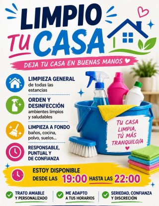 Me ofrezco para limpiar casas