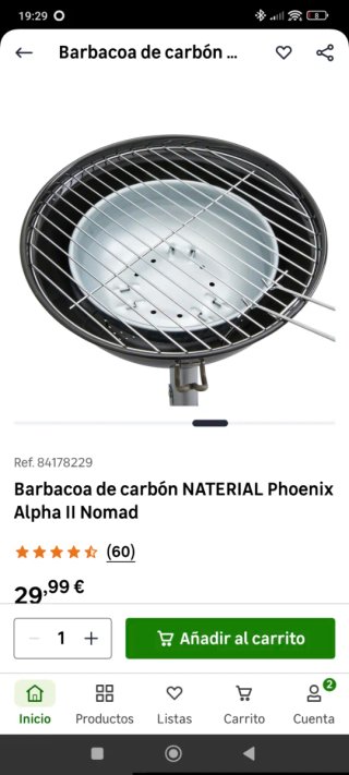 Barbacoa de carbón portátil con tapa NUEVA