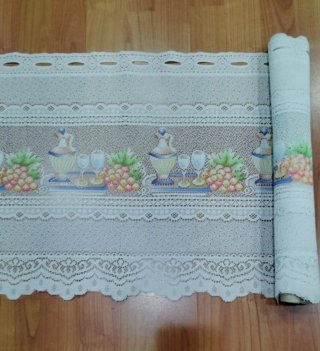 Volante de cortina con diseño de frutas