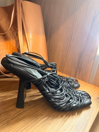 Sandalias de rejilla con tacón