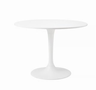 Mesa de comedor redonda blanca
