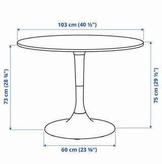 Mesa de comedor redonda blanca