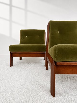 BUTACA GUILLEUMAS. TERCIOPELO VERDE. 70s
