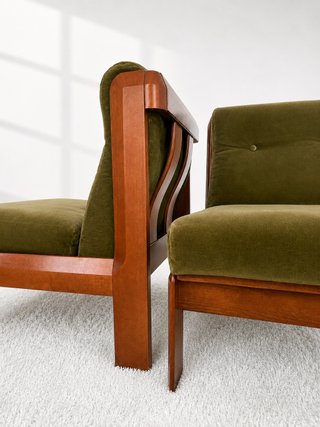 BUTACA GUILLEUMAS. TERCIOPELO VERDE. 70s