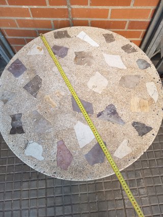 Mesa Terraza Balcón Piedra y Metal