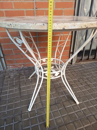 Mesa Terraza Balcón Piedra y Metal