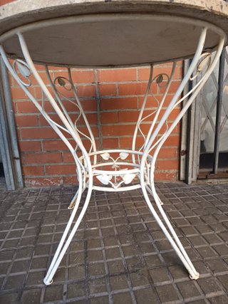 Mesa Terraza Balcón Piedra y Metal