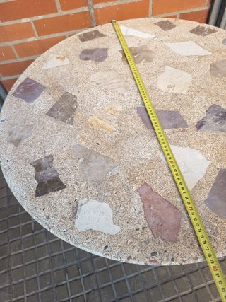 Mesa Terraza Balcón Piedra y Metal