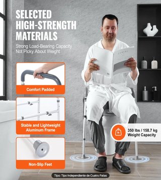 VEVOR Asiento Elevador para Inodoro Ajustable Alto