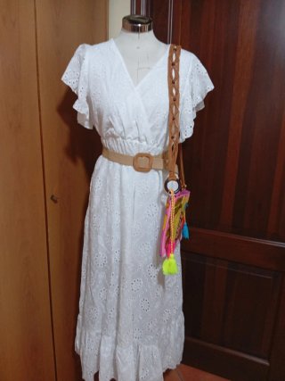 Abito pizzo Sangallocon borsa taglie S M e M L