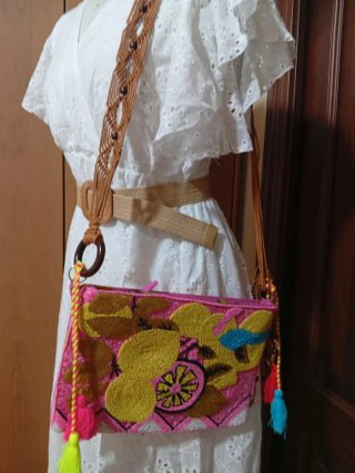 Abito pizzo Sangallocon borsa taglie S M e M L