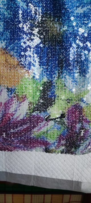 Top paillettes floreale multicolor taglia M