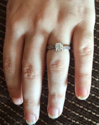 Anillo Plata Ley Moissanita Ajustable