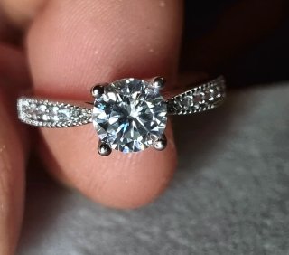 Anillo Plata Ley Moissanita Ajustable