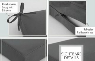 Cojín para banco exterior gris