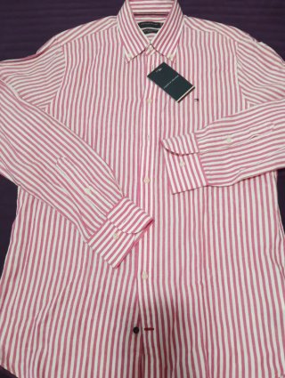 Camisa Tommy Hilfiger Rayas Rosas y Blancas