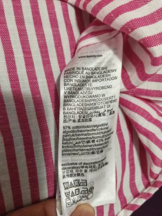 Camisa Tommy Hilfiger Rayas Rosas y Blancas