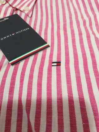 Camisa Tommy Hilfiger Rayas Rosas y Blancas