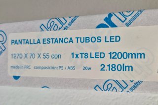 Pantalla Estanca Tubos LED 1200mm..