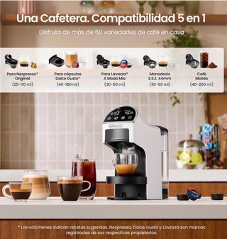 Cafetera Magician2 5 en 1 Nespresso/Dolce Gu