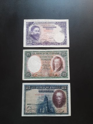 BILLETES ESPAÑOLES DE 25 PESETAS