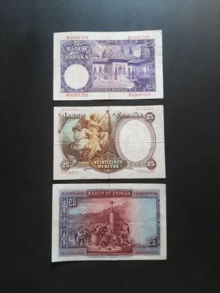 BILLETES ESPAÑOLES DE 25 PESETAS