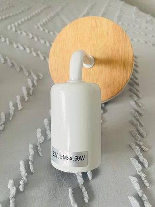 2 Apliques Madera y Blanco