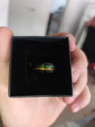 Anillo Tungsteno Negro Galaxia