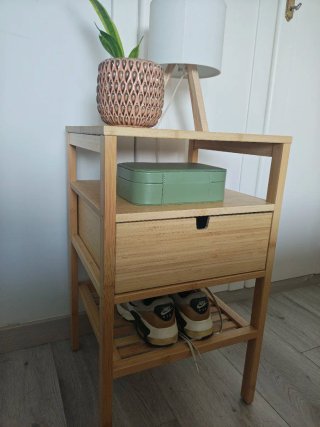 2 Mesitas de Noche Ikea Nordkisa Bambú