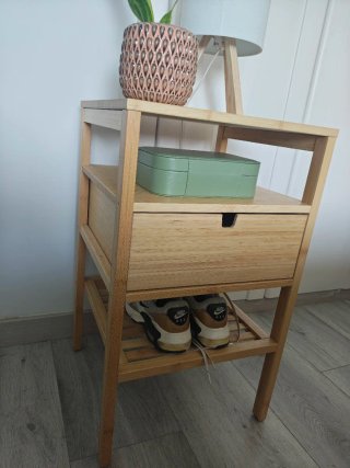 2 Mesitas de Noche Ikea Nordkisa Bambú