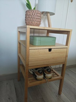2 Mesitas de Noche Ikea Nordkisa Bambú