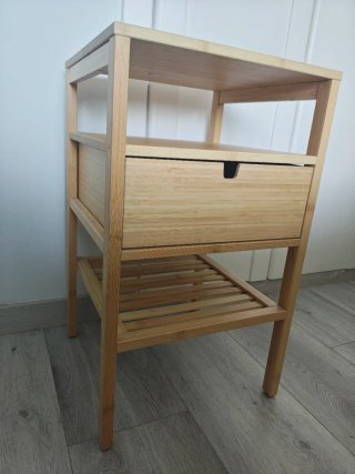 2 Mesitas de Noche Ikea Nordkisa Bambú