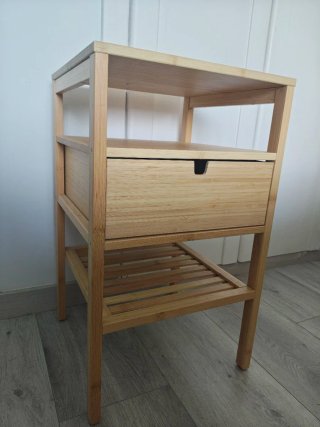 2 Mesitas de Noche Ikea Nordkisa Bambú