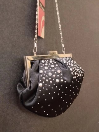 Pochette Mak & Gio nera con strass