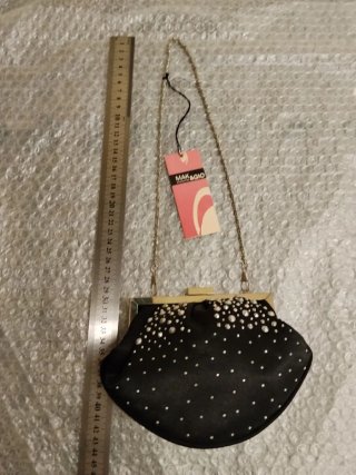 Pochette Mak & Gio nera con strass
