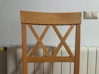 Conjunto 4 sillas madera acabado haya.