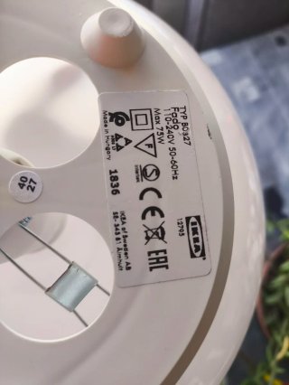 Lámpara Esfera Ikea Blanca 23cm
