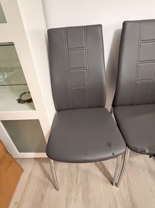 Juego de 6 sillas de comedor grises