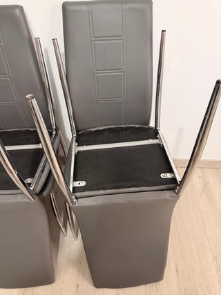 Juego de 6 sillas de comedor grises