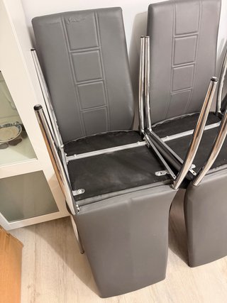 Juego de 6 sillas de comedor grises